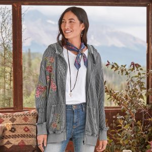 Jolene Floral Hoodie. Petite - Petite M, Charcoal