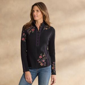 Alpenwild Henley. Petite - Petite XS, Black