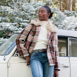 Plaid Alpenhorn Coat. Petite