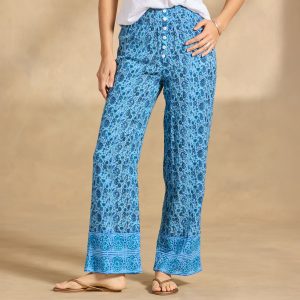Zola Printed Pants. Petite - Petite L, Ocean