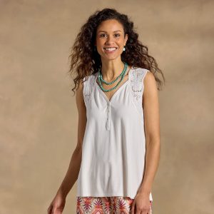 Layla Lace Tank - S, White