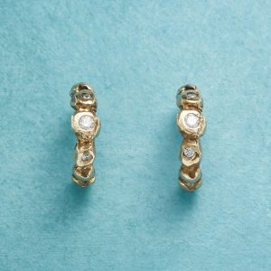 Triple Diamond Hoop Earrings - 94411